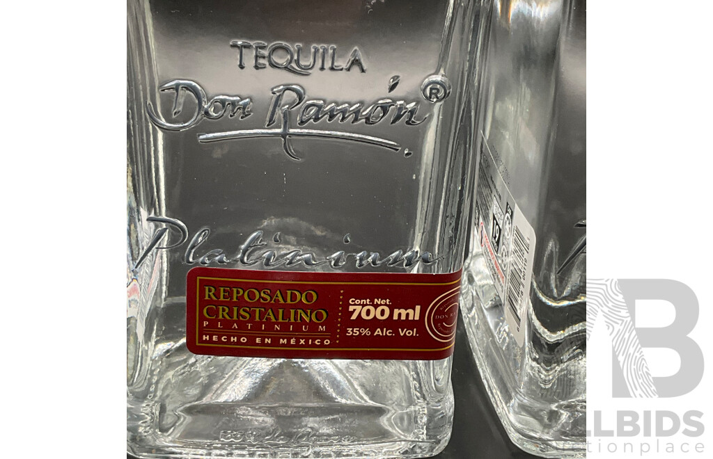 Tequila DON RAMON Platinium Reposado Cristalino 700ml - Lot of 2
