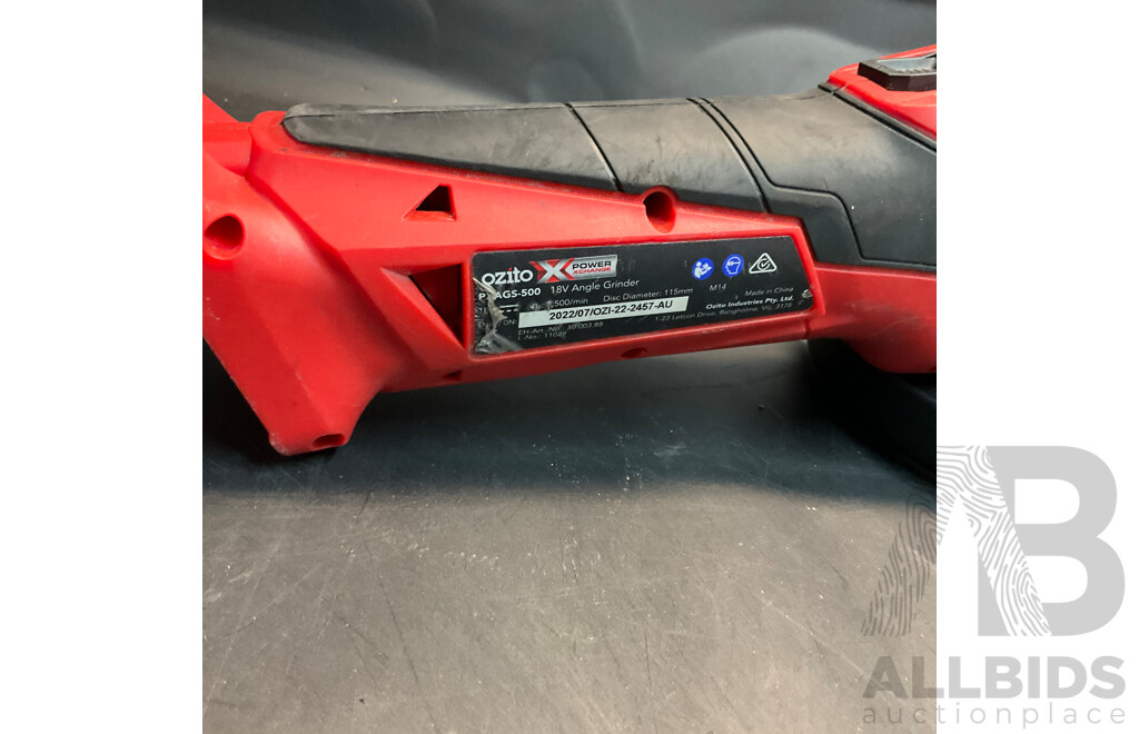 Ozito Impact Driver & Angle Grinder & 4.0 Ah 18V Battery