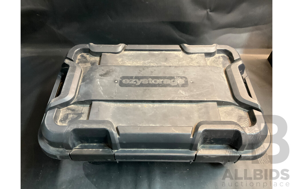 Ezystorage Box with Milwaukee 12.0ah Battery &  Assorted Tools