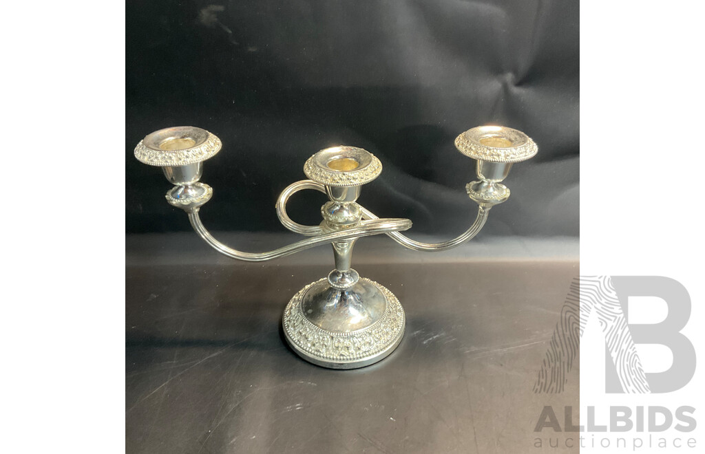 Silver Plated - Genuine Viners Candlestick Holder & AB Candelabra