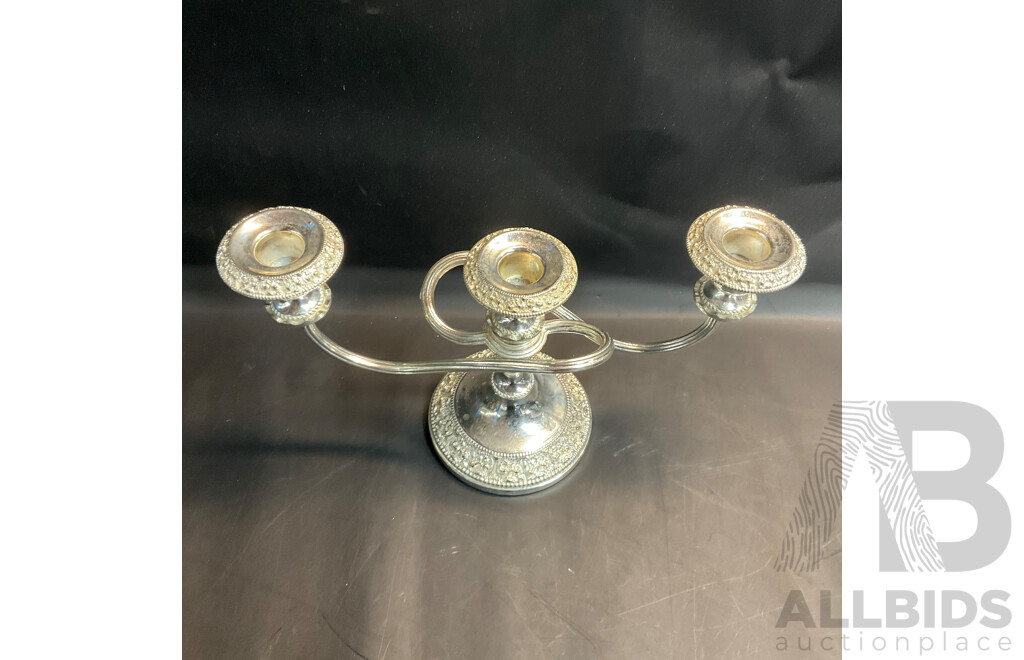 Silver Plated - Genuine Viners Candlestick Holder & AB Candelabra