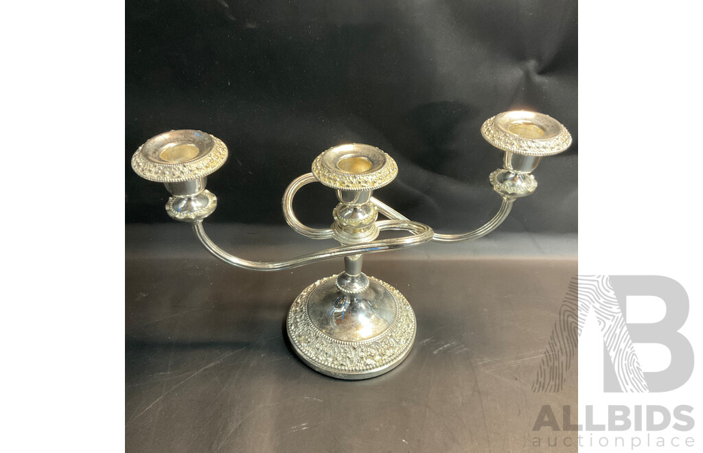 Silver Plated - Genuine Viners Candlestick Holder & AB Candelabra