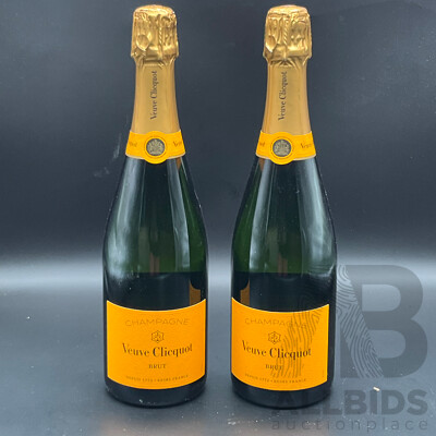 VEUVE CLICQUOT Brut Yellow Label Champagne 750ml - Lot of 2