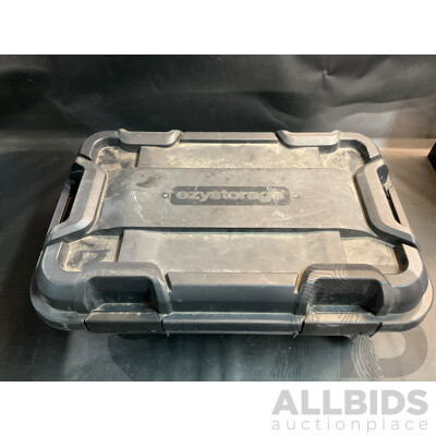 Ezystorage Box with Milwaukee 12.0ah Battery &  Assorted Tools