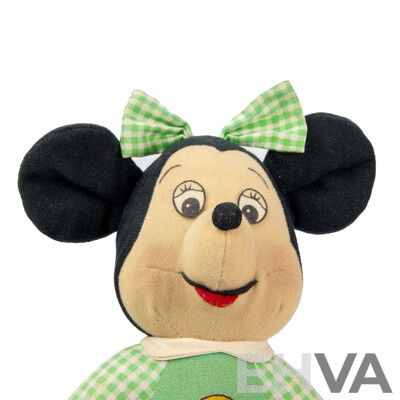 Pair of Vintage Walt Disney Mickey and Minnie Mouse Plush Dolls by Knickerbocker Toys, Circa 1976