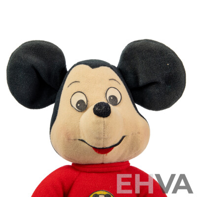 Pair of Vintage Walt Disney Mickey and Minnie Mouse Plush Dolls by Knickerbocker Toys, Circa 1976
