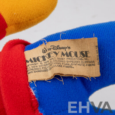 Pair of Vintage Walt Disney Mickey and Minnie Mouse Plush Dolls by Knickerbocker Toys, Circa 1976