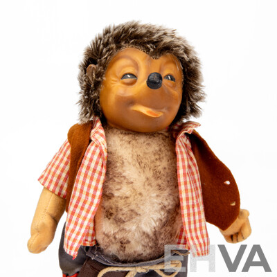 Pair of Vintage Steiff Mecki Figures with Mohair