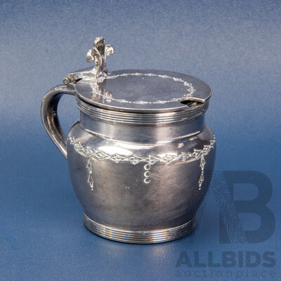 Vintage Silver Plate Lidded Mustard Jar Marked J.D & B