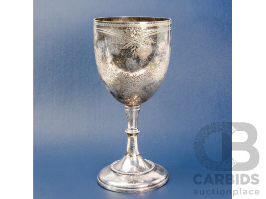 Antique Victorian Silver Plated Chalice Presented by Sydney Retailer F Lassetter and Co
