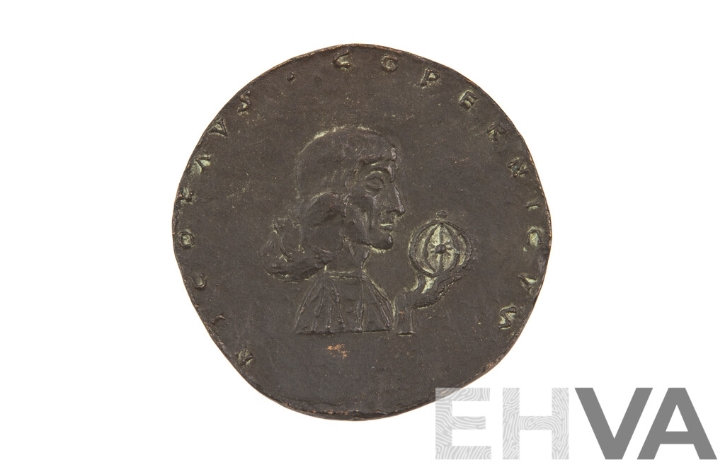 Vintage Cast Bronze Polish Medallion Celebrating the 35 Anniversary of the Graduating Class of Nicolaus Copernicus School