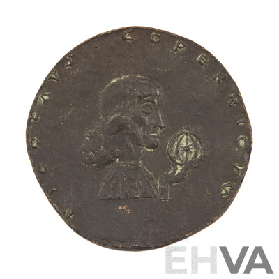 Vintage Cast Bronze Polish Medallion Celebrating the 35 Anniversary of the Graduating Class of Nicolaus Copernicus School