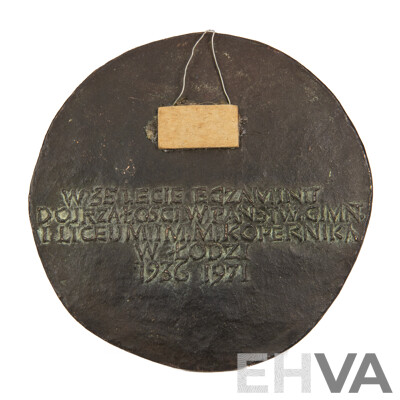 Vintage Cast Bronze Polish Medallion Celebrating the 35 Anniversary of the Graduating Class of Nicolaus Copernicus School