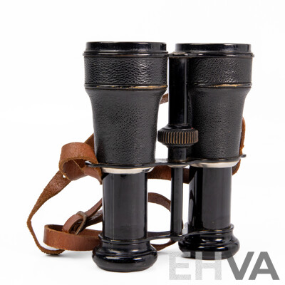Pair of Antique French Verres Binoculars with Inlaid Compass