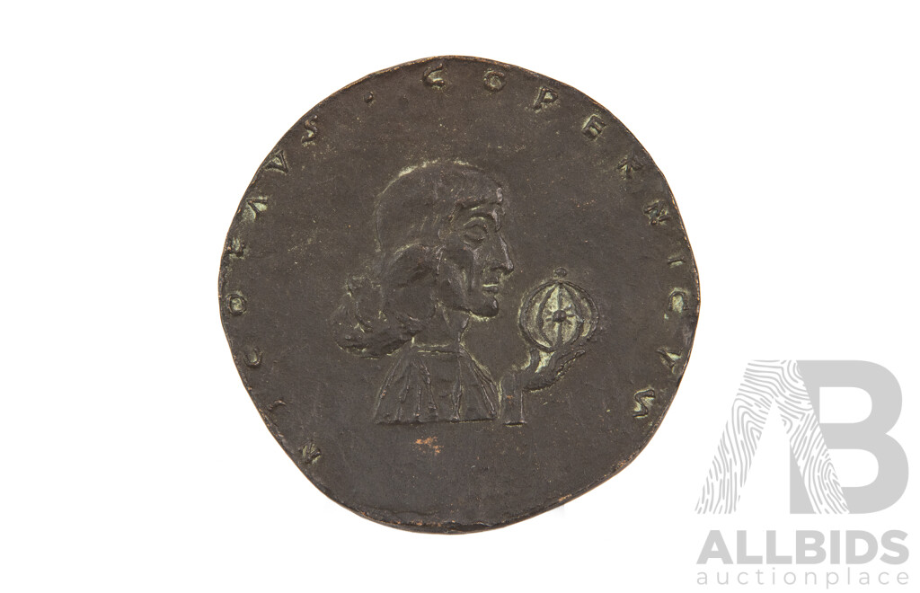 Vintage Cast Bronze Polish Medallion Celebrating the 35 Anniversary of the Graduating Class of Nicolaus Copernicus School