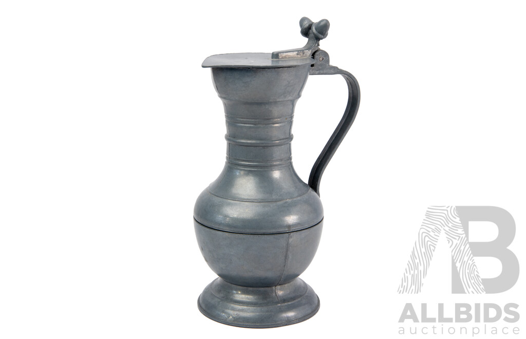 Antique Style Pewter Jug with Acorn Finials