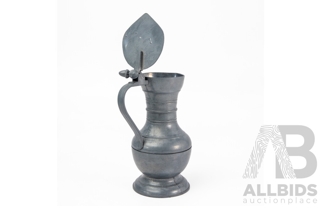 Antique Style Pewter Jug with Acorn Finials