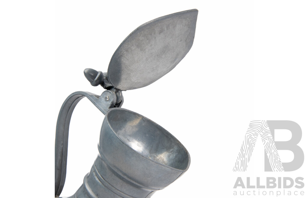 Antique Style Pewter Jug with Acorn Finials