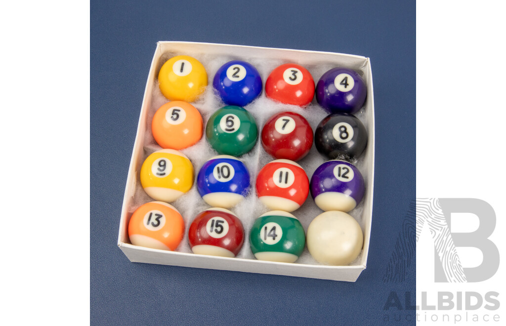 Vintage Boxed Set of Miniature Pool Balls