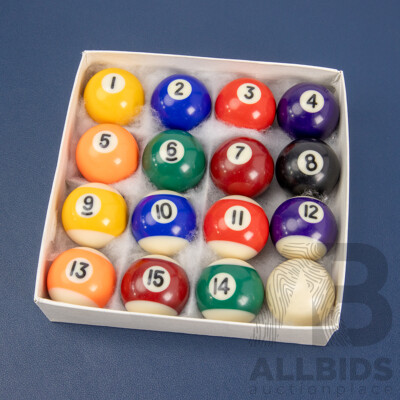 Vintage Boxed Set of Miniature Pool Balls