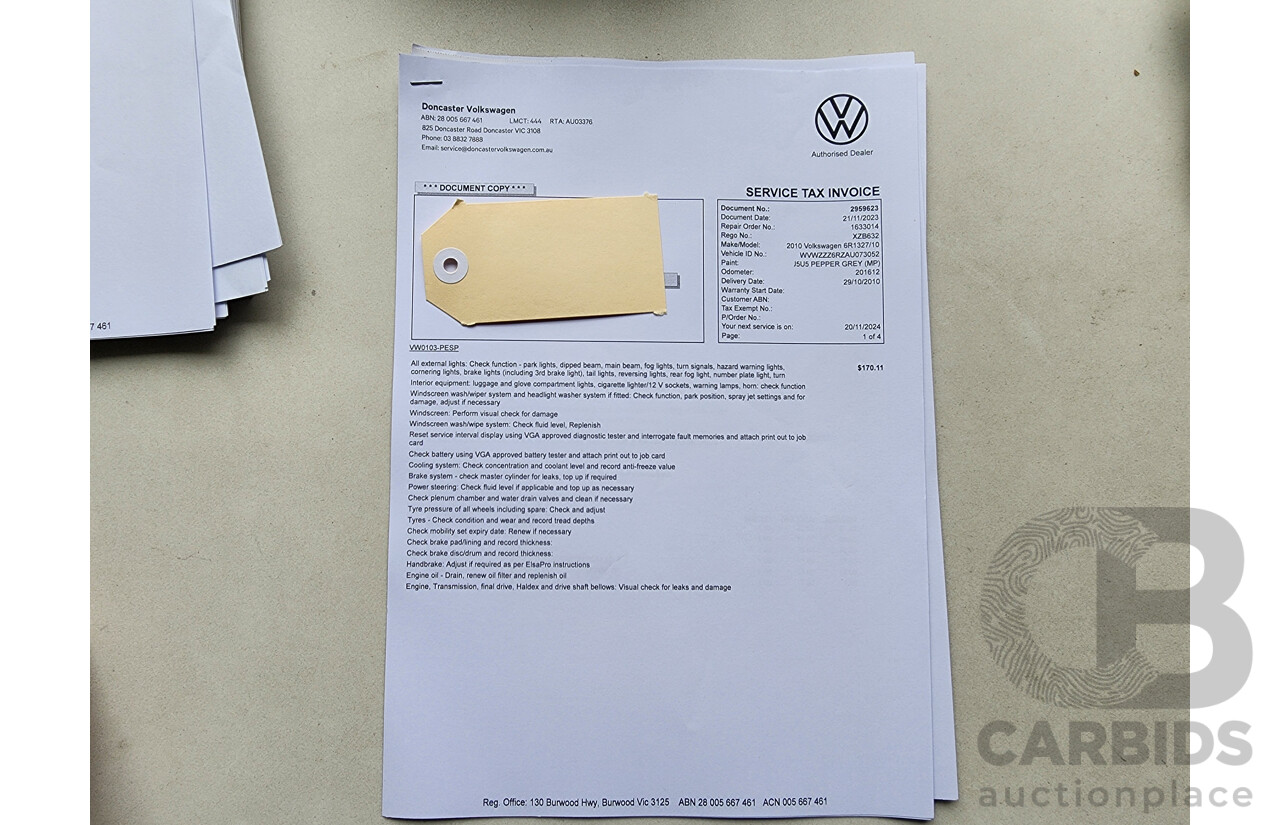 8/2010 Volkswagen Polo 66 TDI Comfortline 6R 5d Hatchback Grey 1.6L