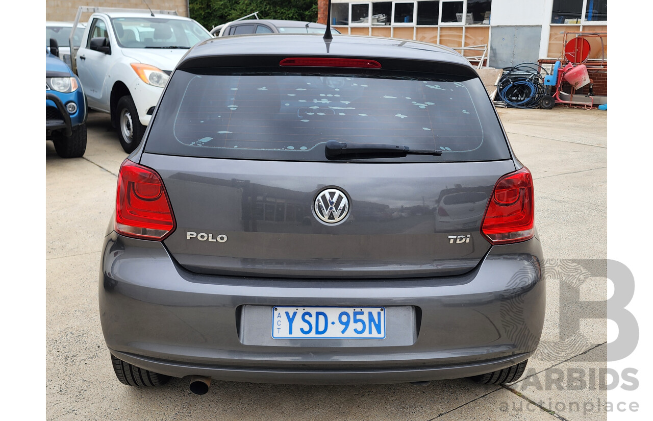 8/2010 Volkswagen Polo 66 TDI Comfortline 6R 5d Hatchback Grey 1.6L