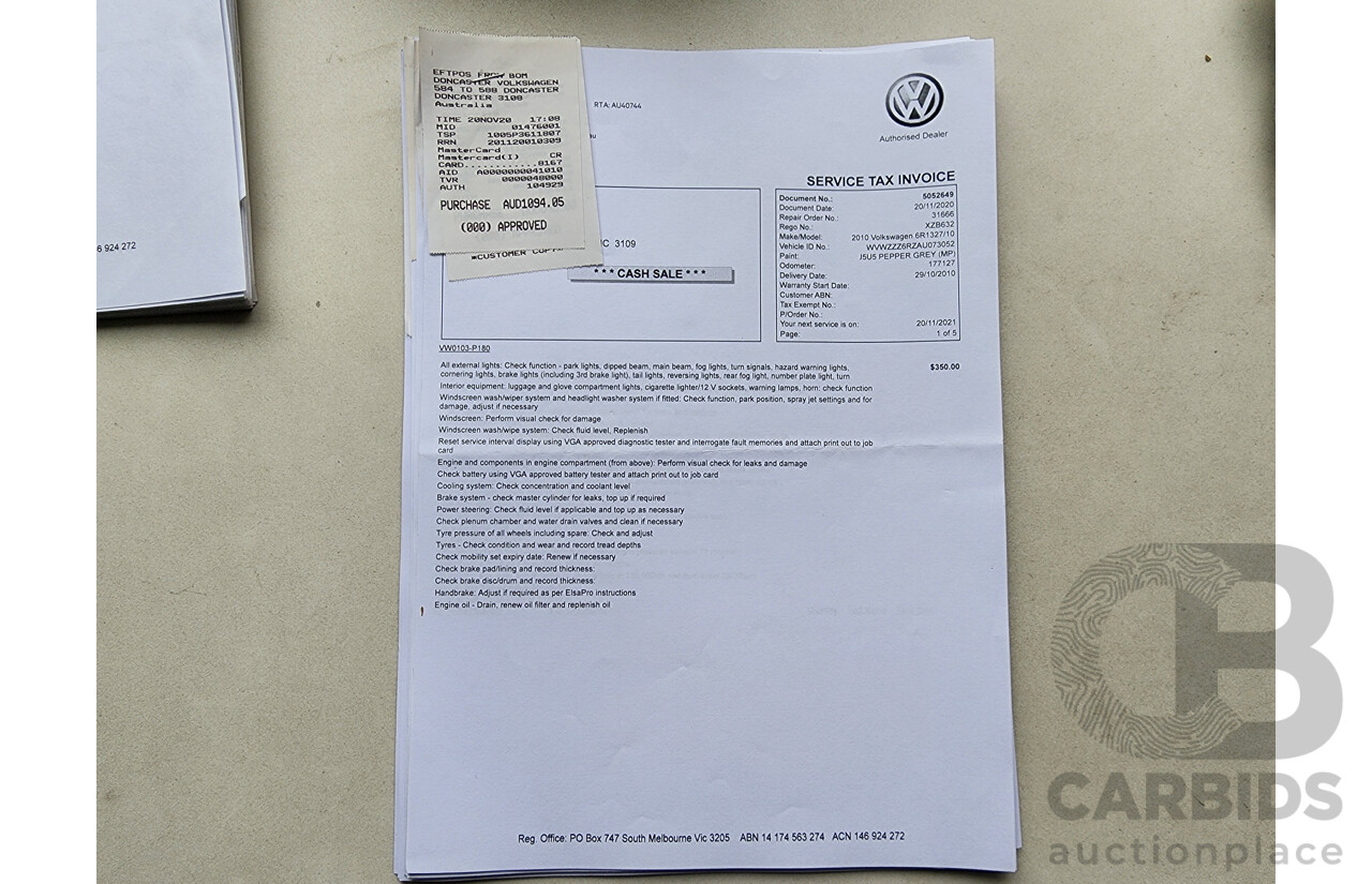 8/2010 Volkswagen Polo 66 TDI Comfortline 6R 5d Hatchback Grey 1.6L