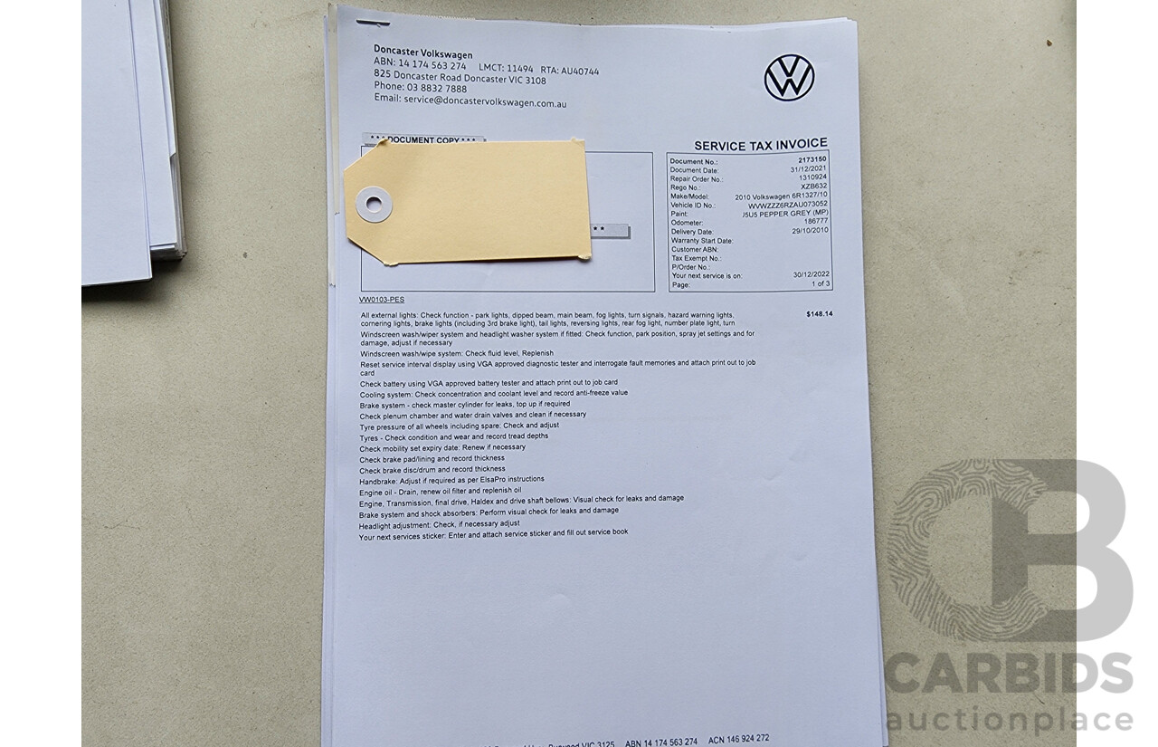 8/2010 Volkswagen Polo 66 TDI Comfortline 6R 5d Hatchback Grey 1.6L