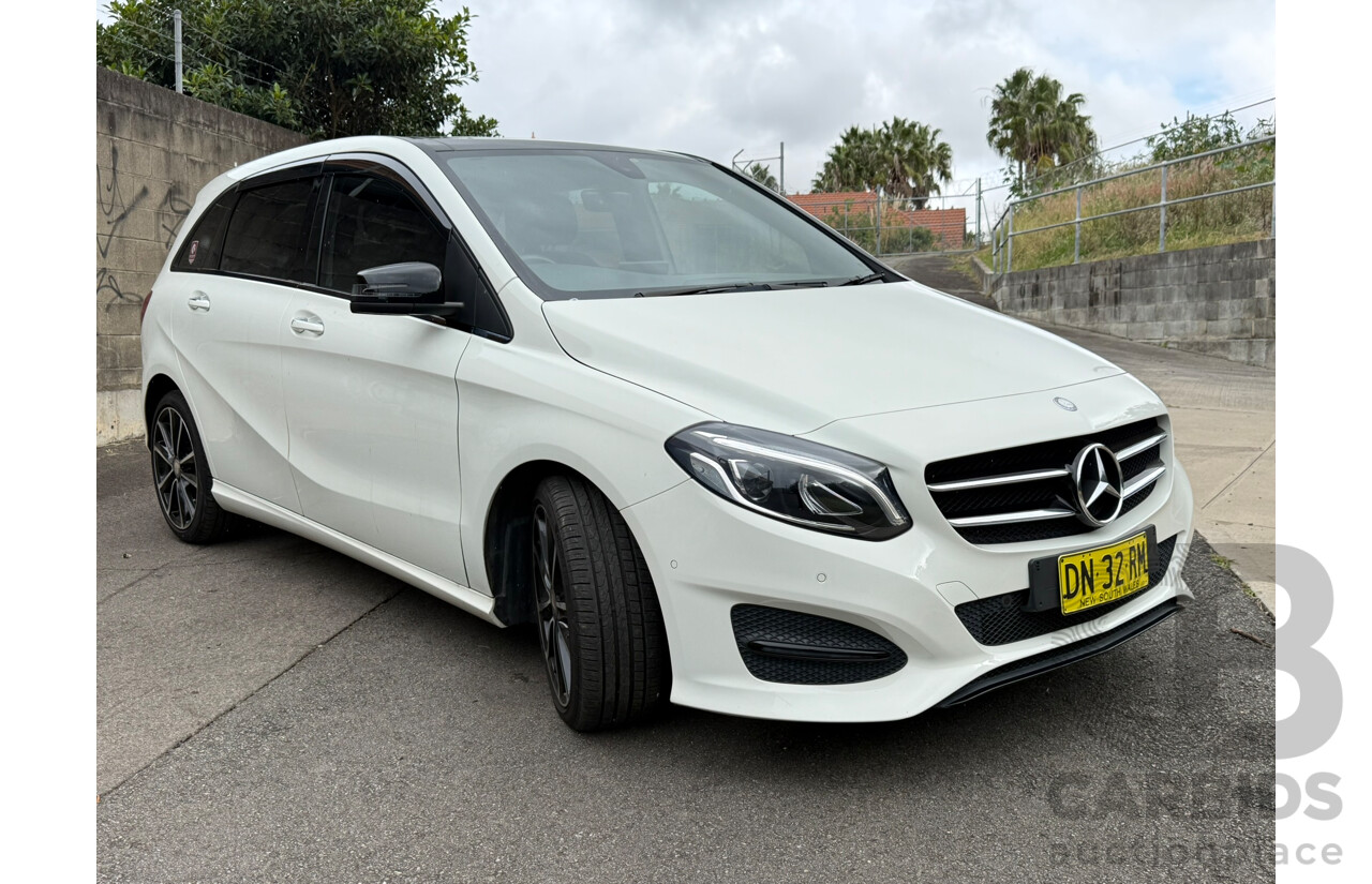 08/2016 Mercedes-Benz B200 d FWD 246 MY17 5D Hatchback Cirrus White Turbo Diesel 2.1L