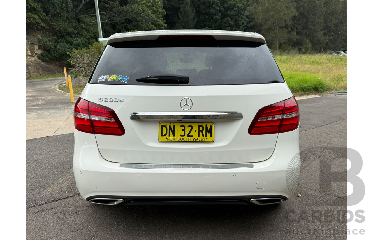 08/2016 Mercedes-Benz B200 d FWD 246 MY17 5D Hatchback Cirrus White Turbo Diesel 2.1L