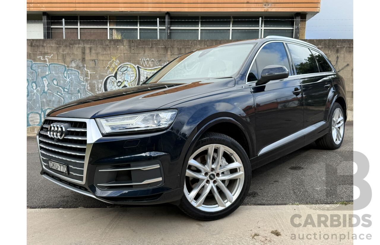 01/2017 Audi Q7 3.0 TDI Quattro 200kW (AWD) 4M MY17 4D Wagon Ink Blue Metallic Turbo Diesel 3.0L - 7 Seater
