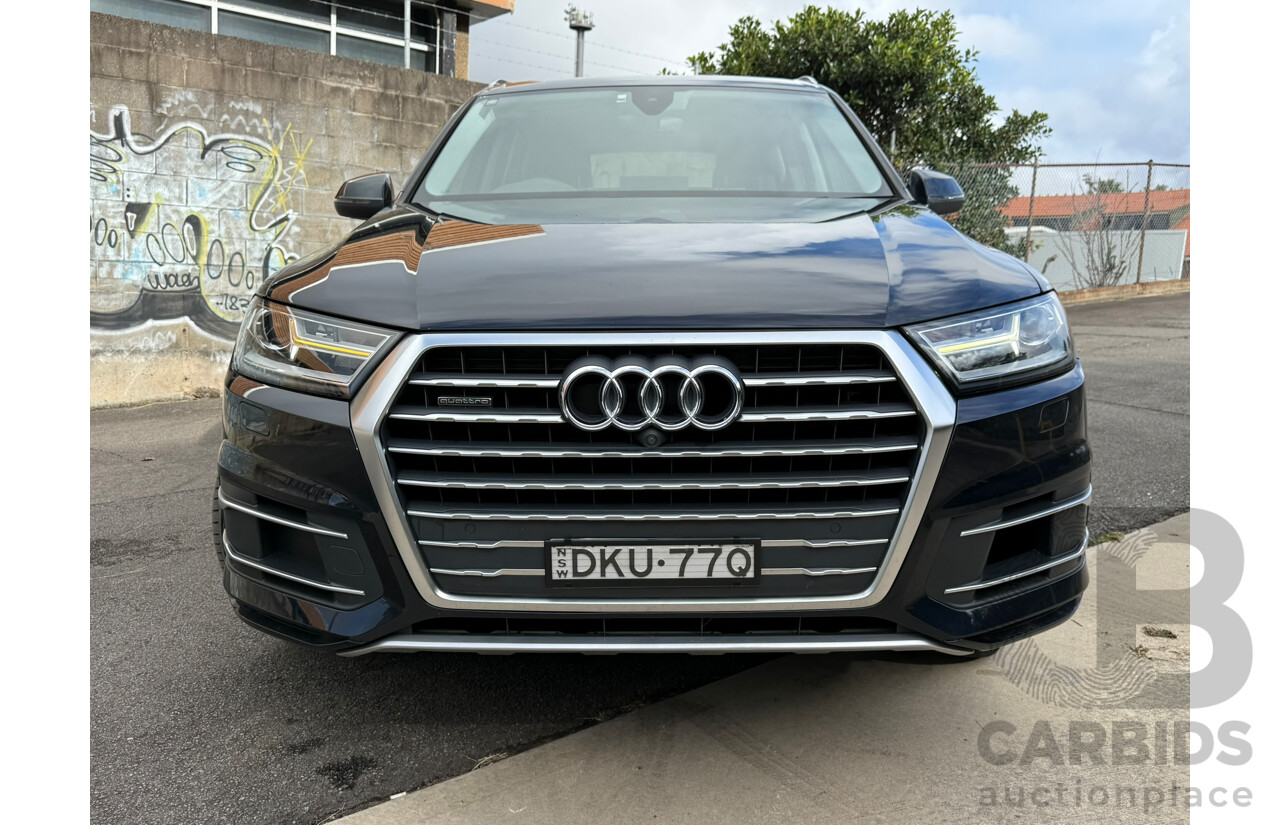 01/2017 Audi Q7 3.0 TDI Quattro 200kW (AWD) 4M MY17 4D Wagon Ink Blue Metallic Turbo Diesel 3.0L - 7 Seater