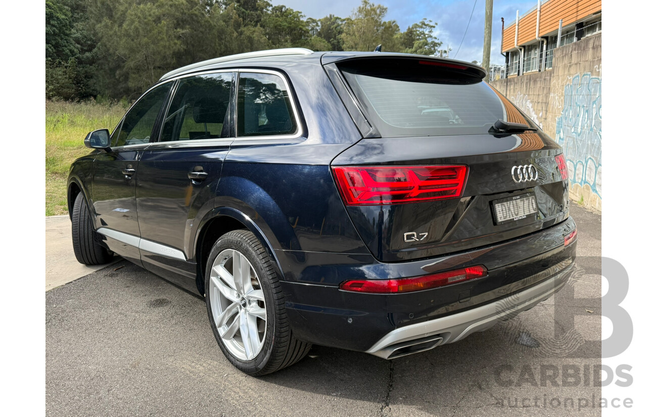 01/2017 Audi Q7 3.0 TDI Quattro 200kW (AWD) 4M MY17 4D Wagon Ink Blue Metallic Turbo Diesel 3.0L - 7 Seater