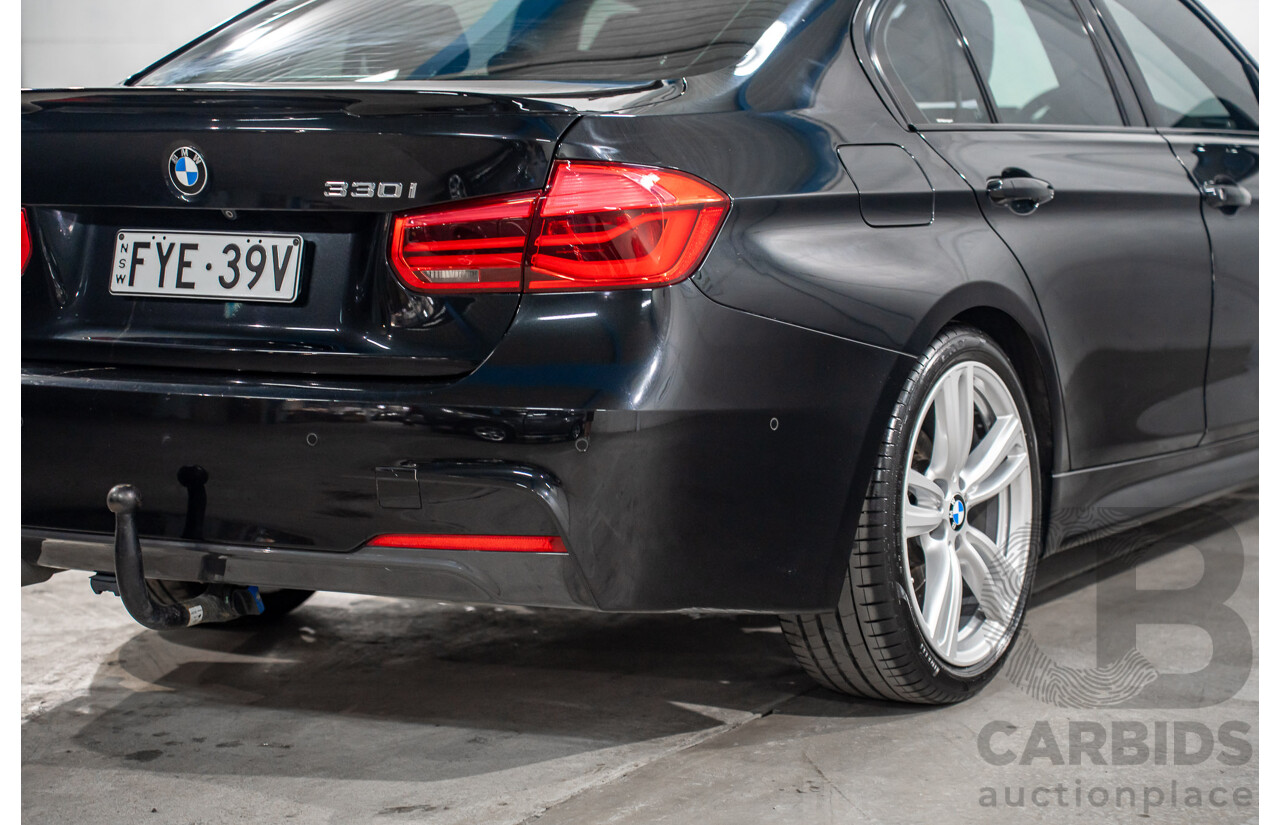 06/2017 BMW 330i M-Sport F30 LCI MY18 4D Sedan Black Sapphire Metallic Turbo 2.0L