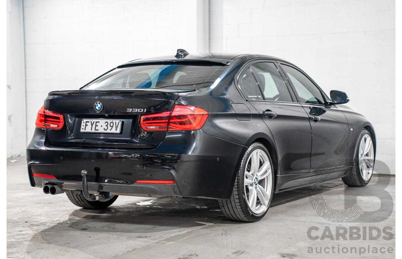 06/2017 BMW 330i M-Sport F30 LCI MY18 4D Sedan Black Sapphire Metallic Turbo 2.0L