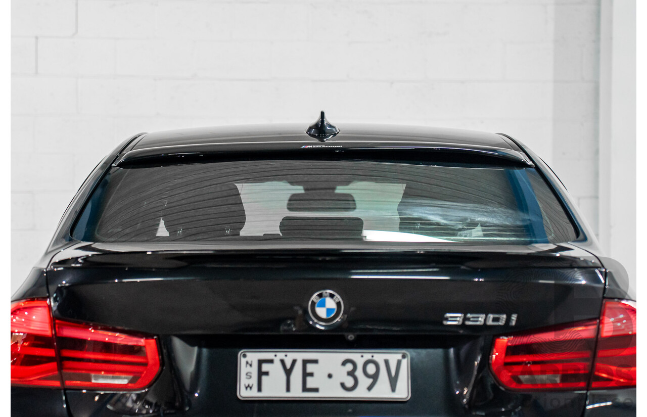 06/2017 BMW 330i M-Sport F30 LCI MY18 4D Sedan Black Sapphire Metallic Turbo 2.0L