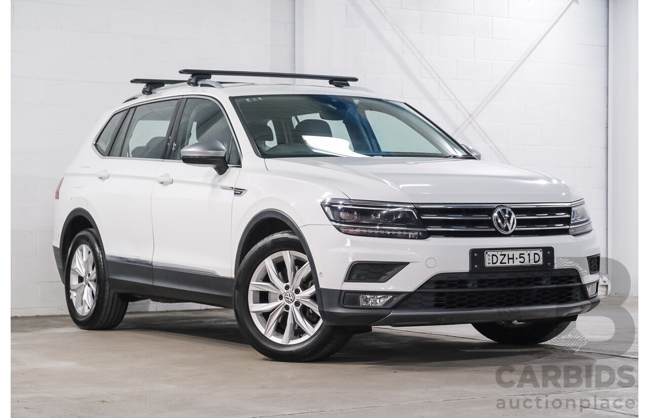 12/2018 Volkswagen Tiguan Allspace 132 TSI Comfortline (AWD) 5NA MY19 4d Wagon Pure White Turbo 2.0L - 7 Seater
