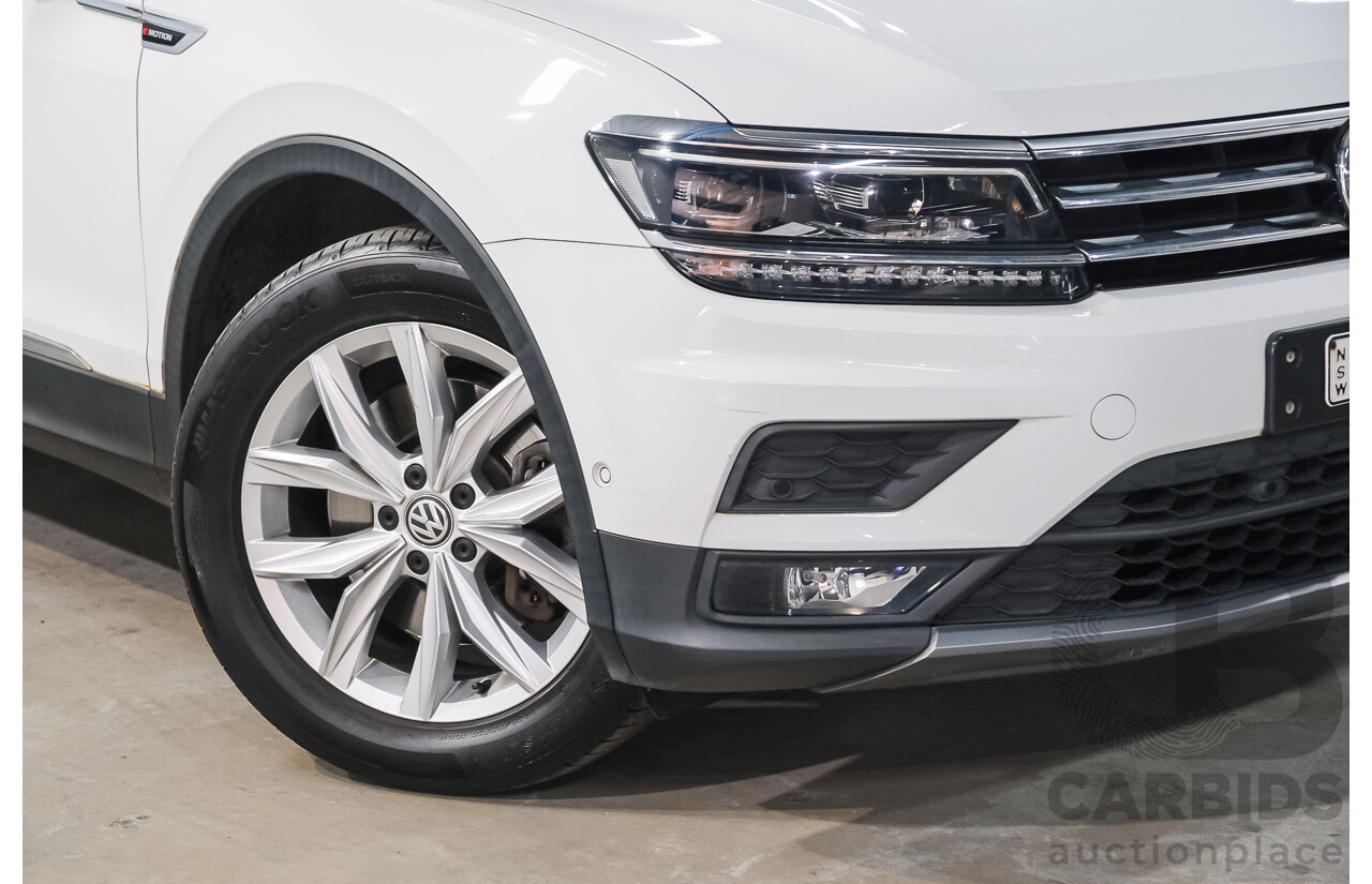 12/2018 Volkswagen Tiguan Allspace 132 TSI Comfortline (AWD) 5NA MY19 4d Wagon Pure White Turbo 2.0L - 7 Seater