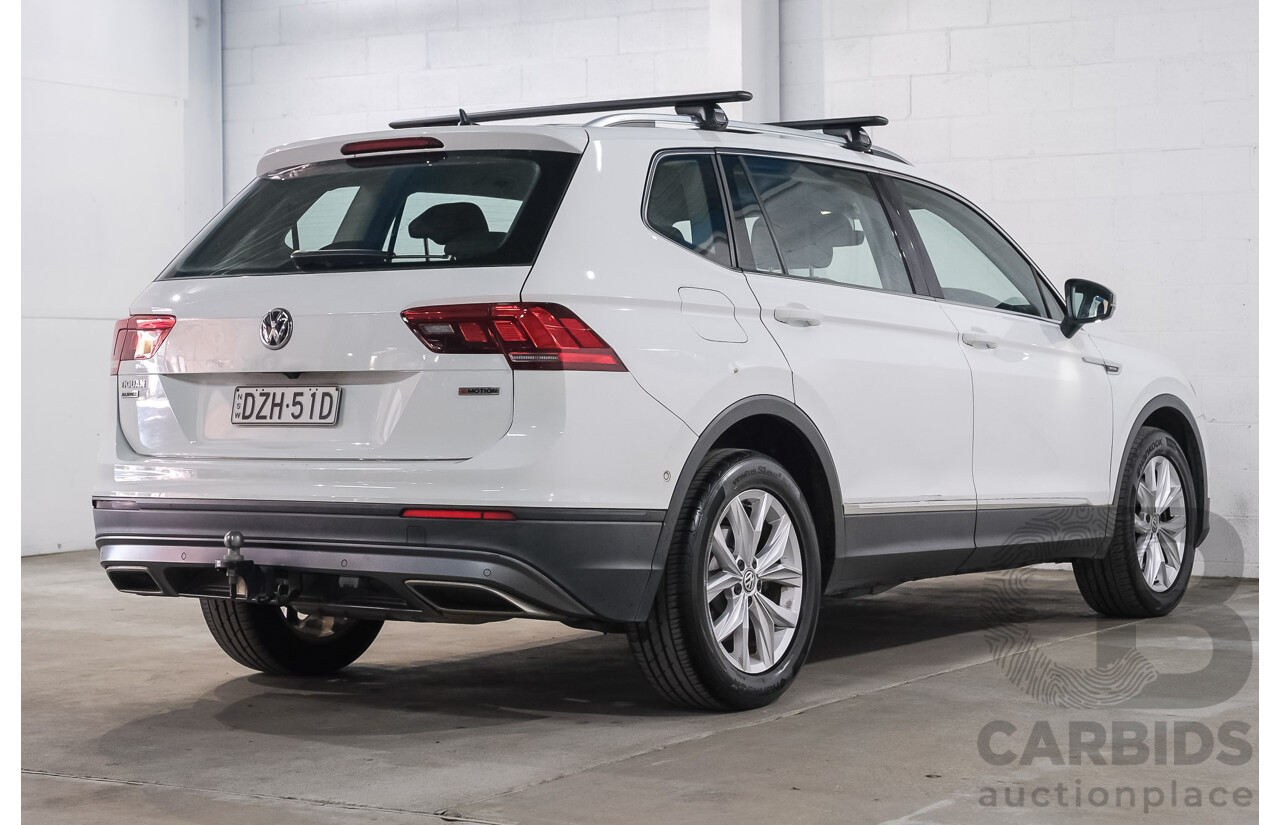 12/2018 Volkswagen Tiguan Allspace 132 TSI Comfortline (AWD) 5NA MY19 4d Wagon Pure White Turbo 2.0L - 7 Seater