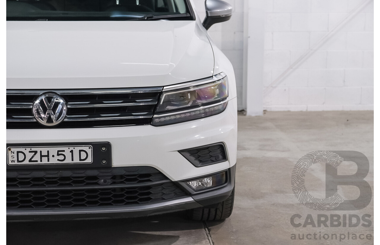 12/2018 Volkswagen Tiguan Allspace 132 TSI Comfortline (AWD) 5NA MY19 4d Wagon Pure White Turbo 2.0L - 7 Seater