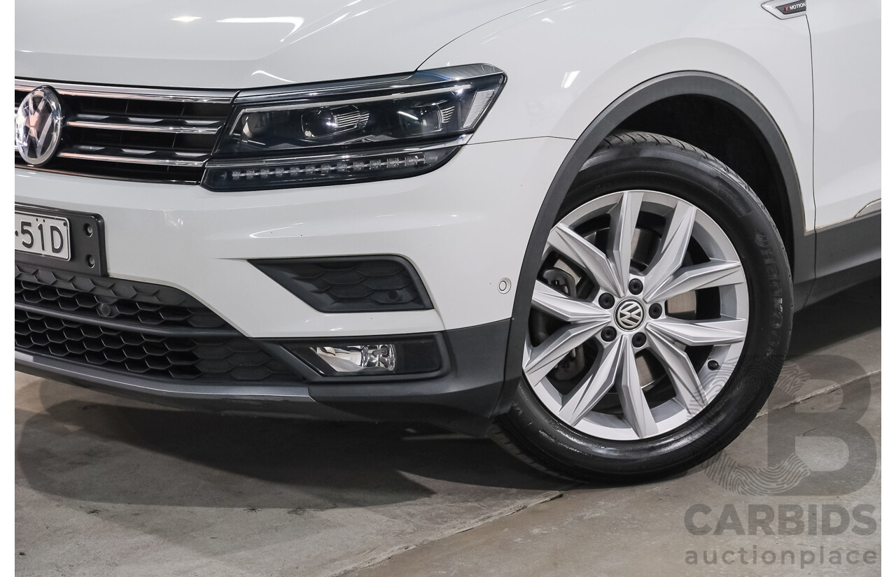 12/2018 Volkswagen Tiguan Allspace 132 TSI Comfortline (AWD) 5NA MY19 4d Wagon Pure White Turbo 2.0L - 7 Seater