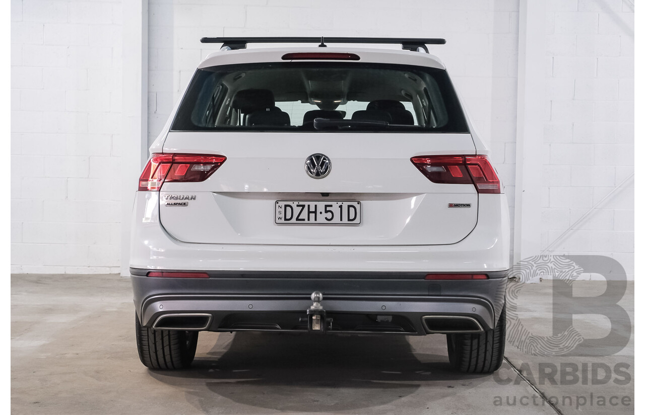 12/2018 Volkswagen Tiguan Allspace 132 TSI Comfortline (AWD) 5NA MY19 4d Wagon Pure White Turbo 2.0L - 7 Seater