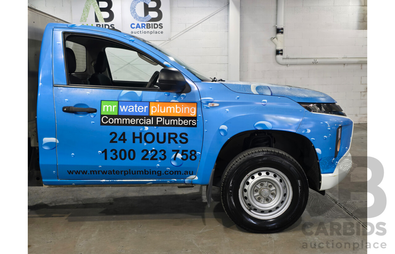 04/2021 Mitsubishi Triton GLX MR MY21 2d Cab Chassis White / Wrapped Turbo Diesel 2.4L