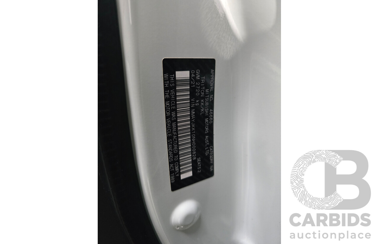 04/2021 Mitsubishi Triton GLX MR MY21 2d Cab Chassis White / Wrapped Turbo Diesel 2.4L