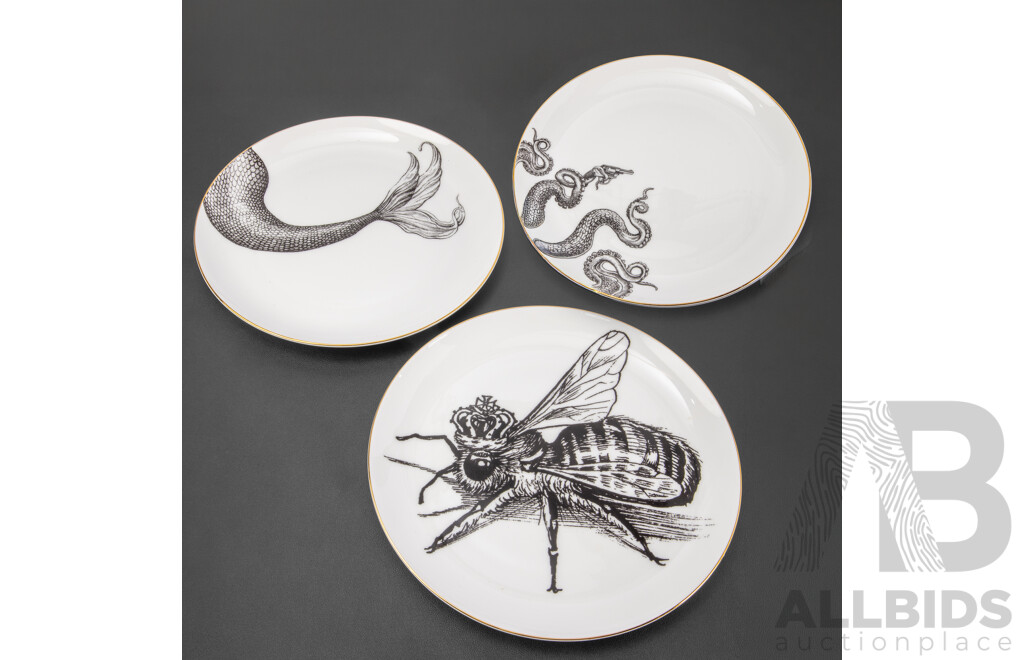 Set of Three Rory Dobner Bone China Plates