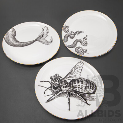Set of Three Rory Dobner Bone China Plates