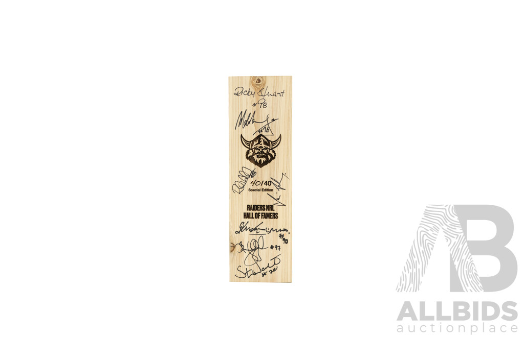 Canberra Raiders NRL Hall of Famers Personally Signed Underground Spirits 40th Anniversary Gin and Box
