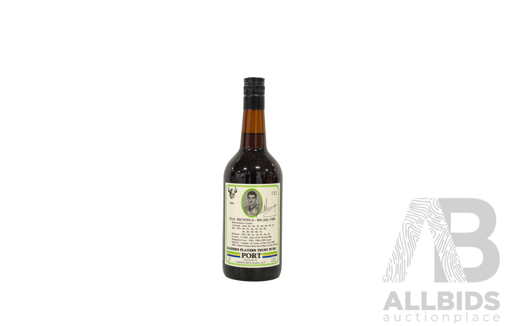 8 X 1991 Canberra Raiders Players Trust Fund Port 750ml Bottles - Personally Signed by Raiders Legends