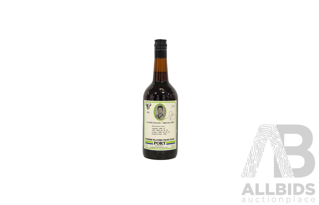 8 X 1991 Canberra Raiders Players Trust Fund Port 750ml Bottles - Personally Signed by Raiders Legends