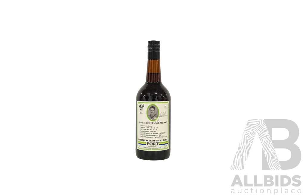8 X 1991 Canberra Raiders Players Trust Fund Port 750ml Bottles - Personally Signed by Raiders Legends